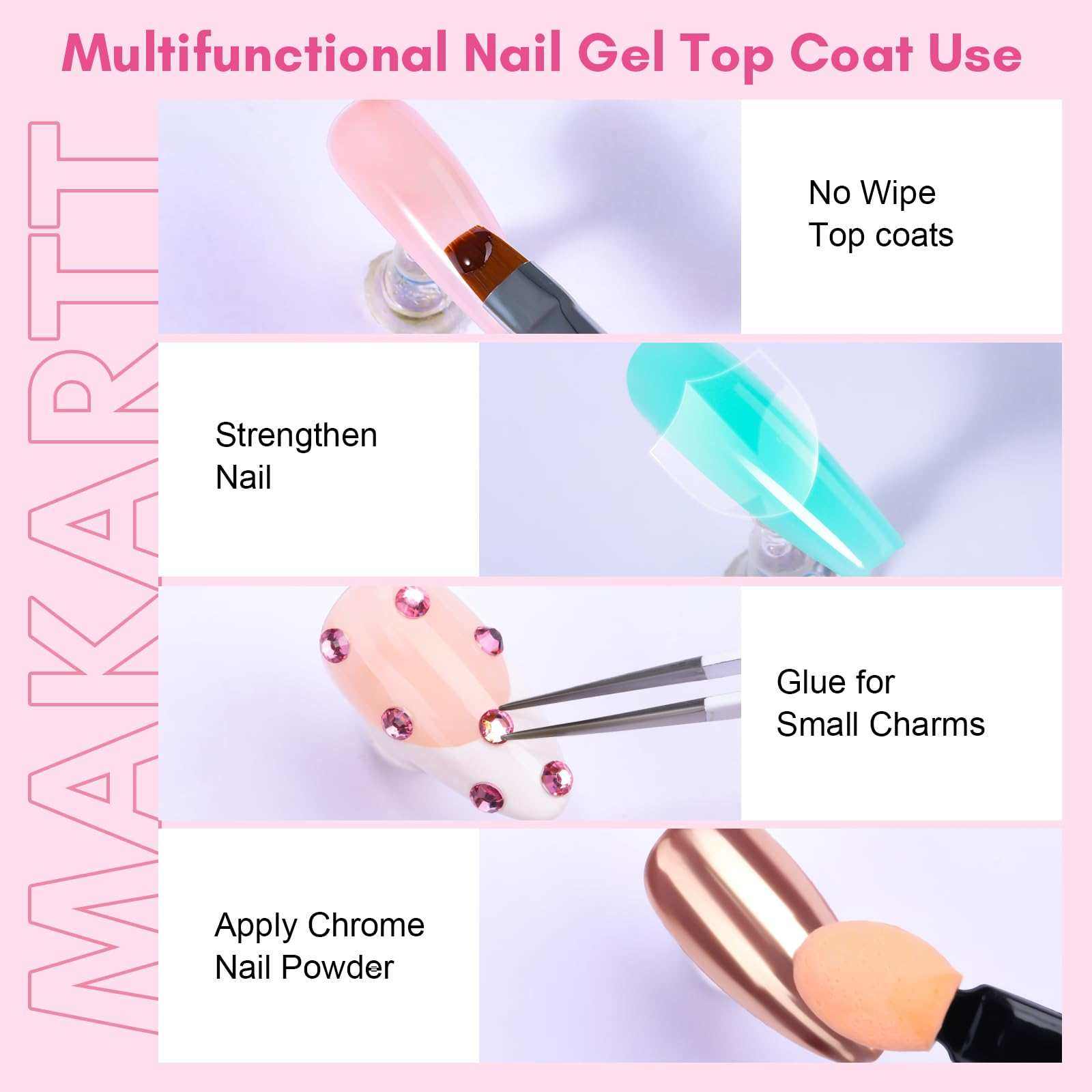 Hard Gel Top Coat Soak-off Glossy Finish UV Gel 8ML