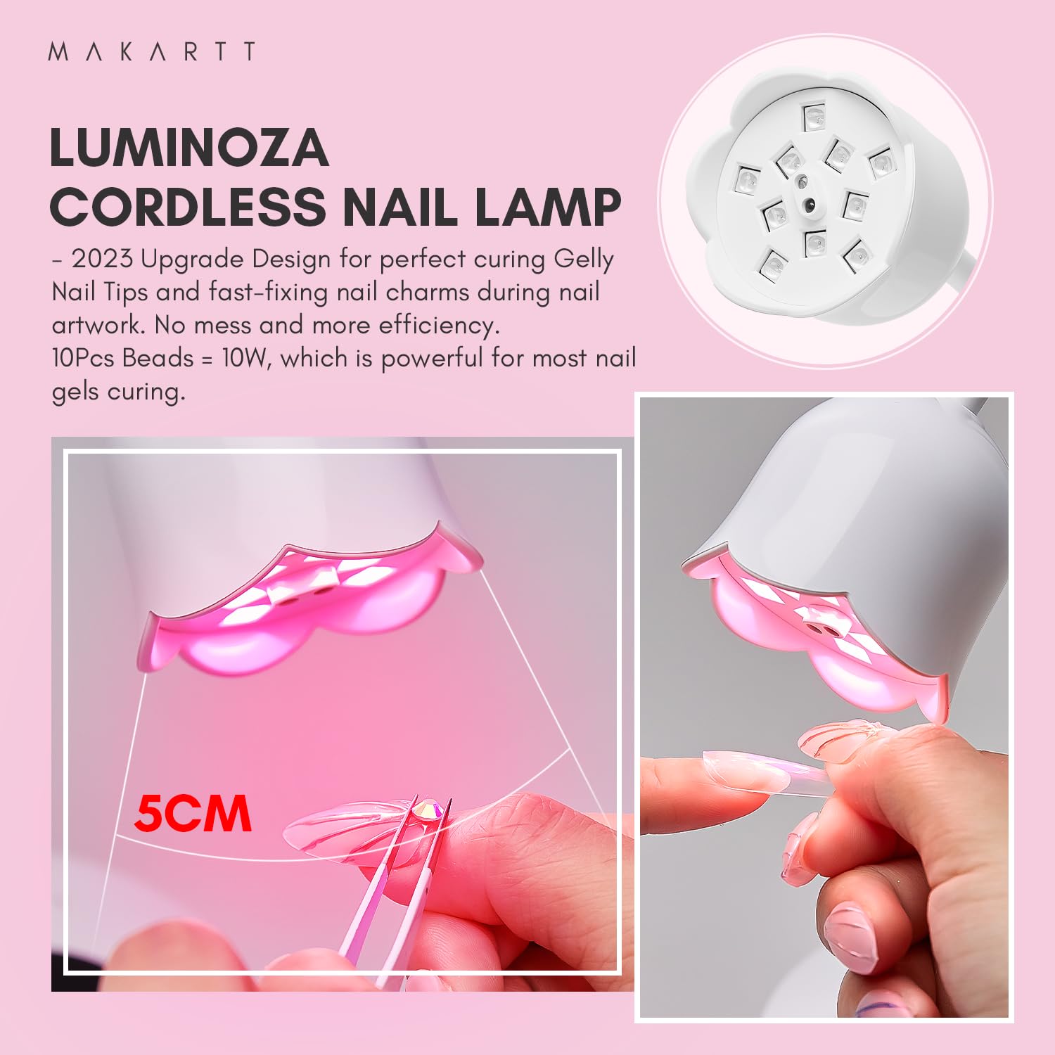 Rechargeable UV Nail Lamp, 10W LED Light with Sensor