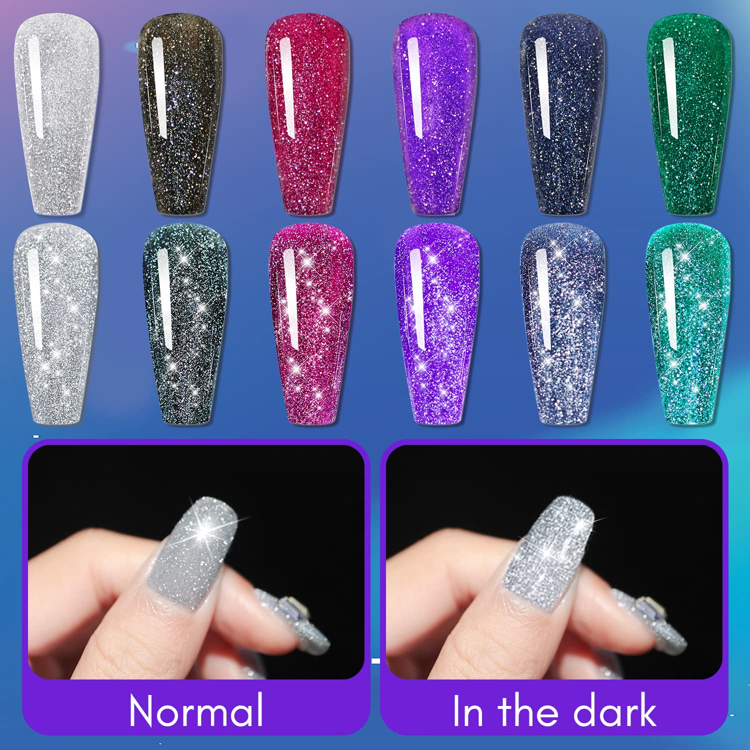 Reflective Glitter Diamond Gel Polish Set (8ml/Each)