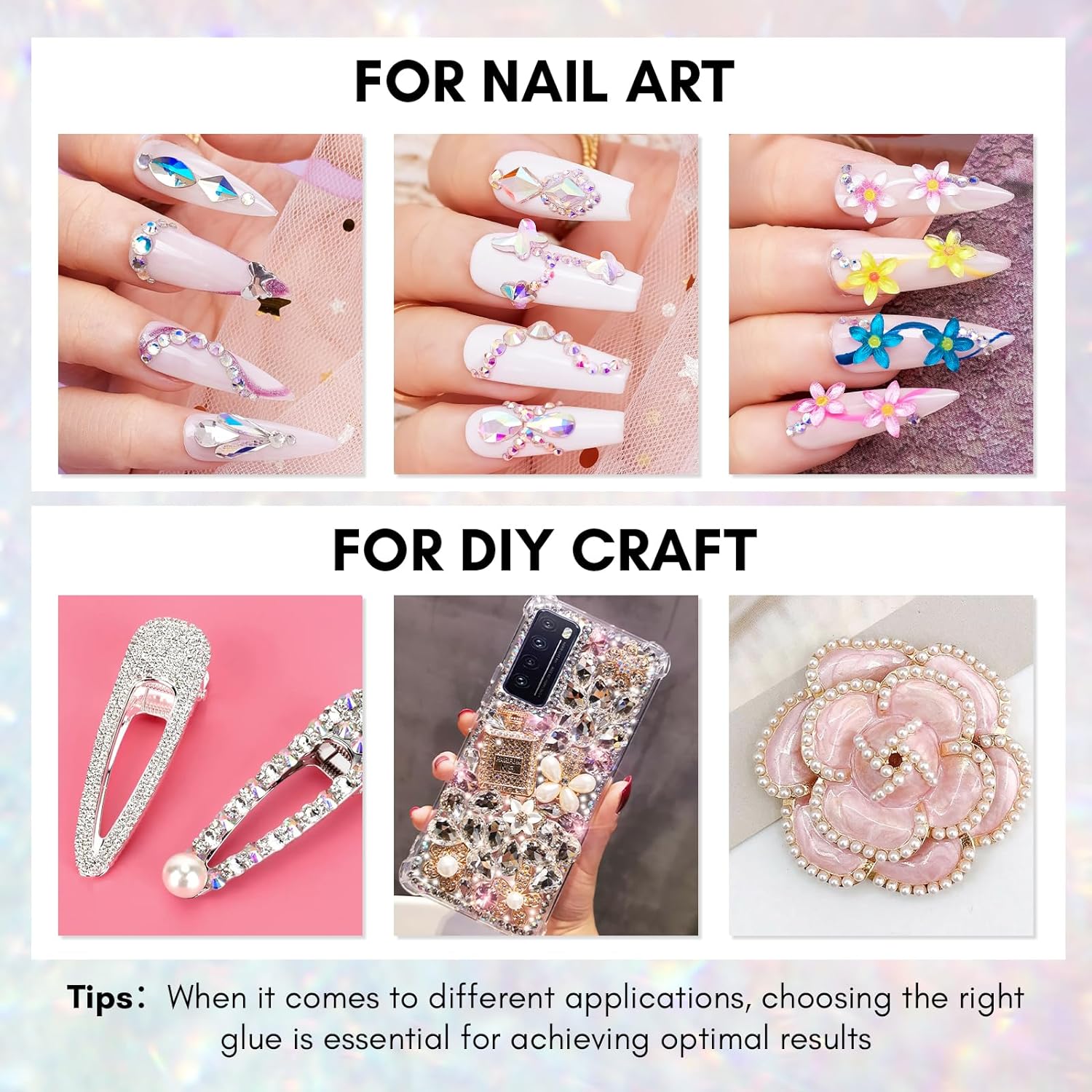 Chunky Nail Gems with Picker and Tweezer