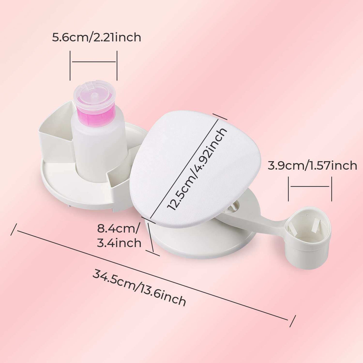 MakarttNail Stand Hand Rest for Nails Manicure
 ✔️Multi-angle Hand, Foot & Nail Tools: Nail polish holder can be easily moved to different directions adjust the nail polish the angle. With the slots inside G