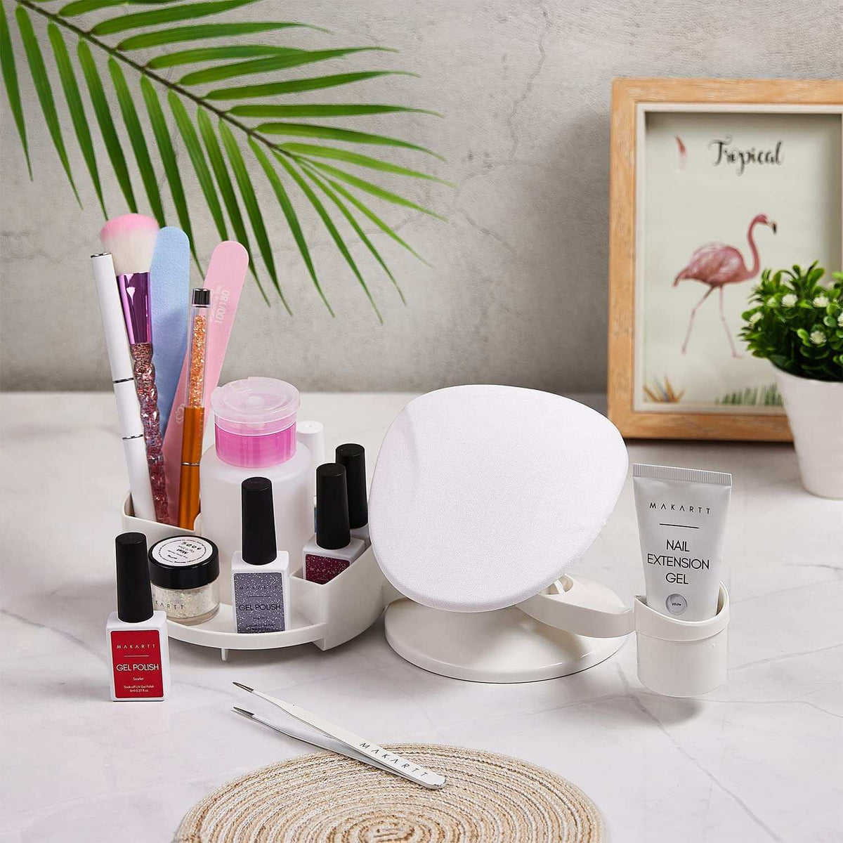 MakarttNail Stand Hand Rest for Nails Manicure
 ✔️Multi-angle Hand, Foot & Nail Tools: Nail polish holder can be easily moved to different directions adjust the nail polish the angle. With the slots inside G