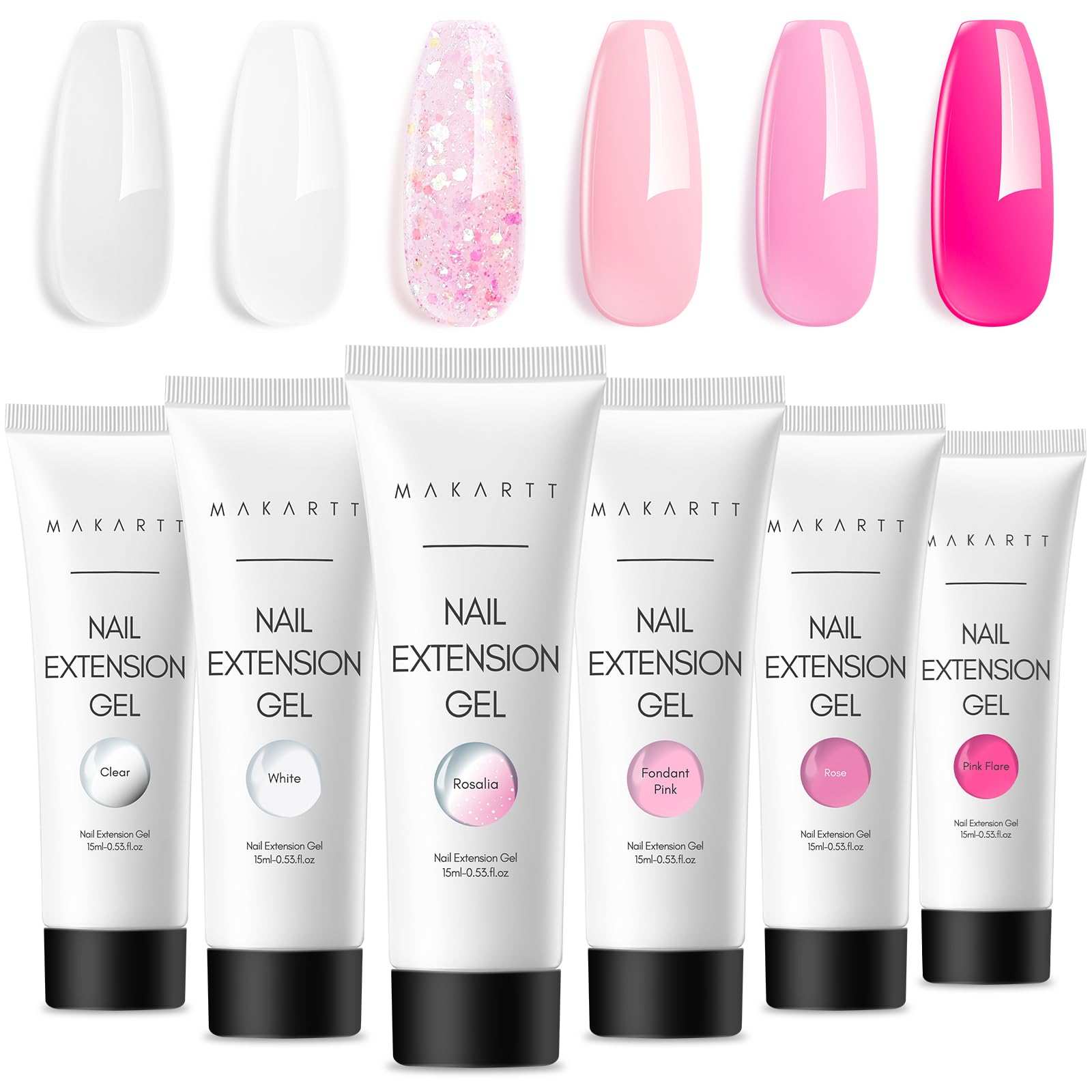 Poly Gel Nail Set Pink Nude Color Collection Neutral Classic Polygel