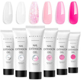 Poly Gel Nail Set Pink Nude Color Collection Neutral Classic Polygel