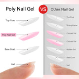 Poly Gel Nail Set Pink Nude Color Collection Neutral Classic Polygel