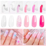 Poly Gel Nail Set Pink Nude Color Collection Neutral Classic Polygel