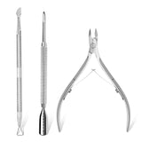 Stainless Steel Cuticle Tools (Nipper, Trimmer & Pusher 3 PCS Kit)