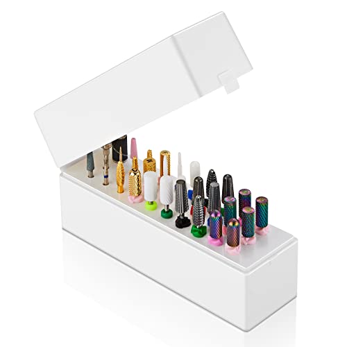 MakarttDrill Bit Organizers Case for Storing Nail Drill Bits (Not Inlcude Drill Bits)include 30 holes - can be used to store many nail drill bits, such as 3/32'' carbide drill bits, ceramic nail file bit.
Acrylic cover - dus