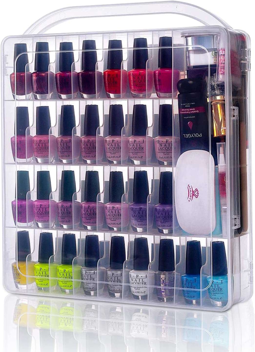 Gel Nail Polish Organizer Holder Portable Nail Box Gel Bottle