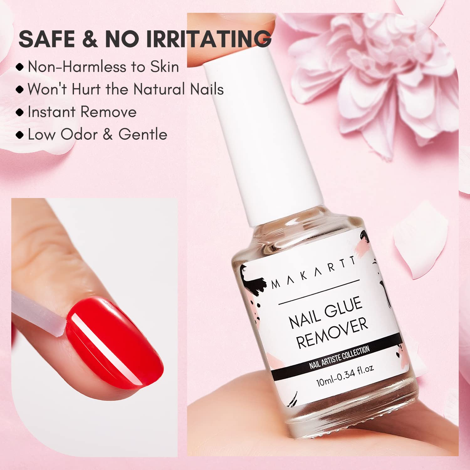 Instant Nail Glue Remover for Press on Nail Glue, 0.34oz Glue Off for Strong Nail Glue