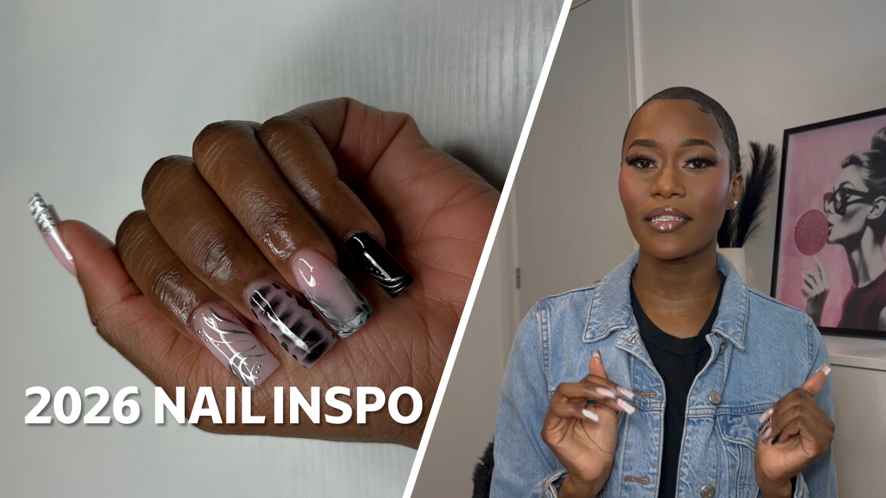 Modern Abstract Nails with a Clean, Glossy Finish