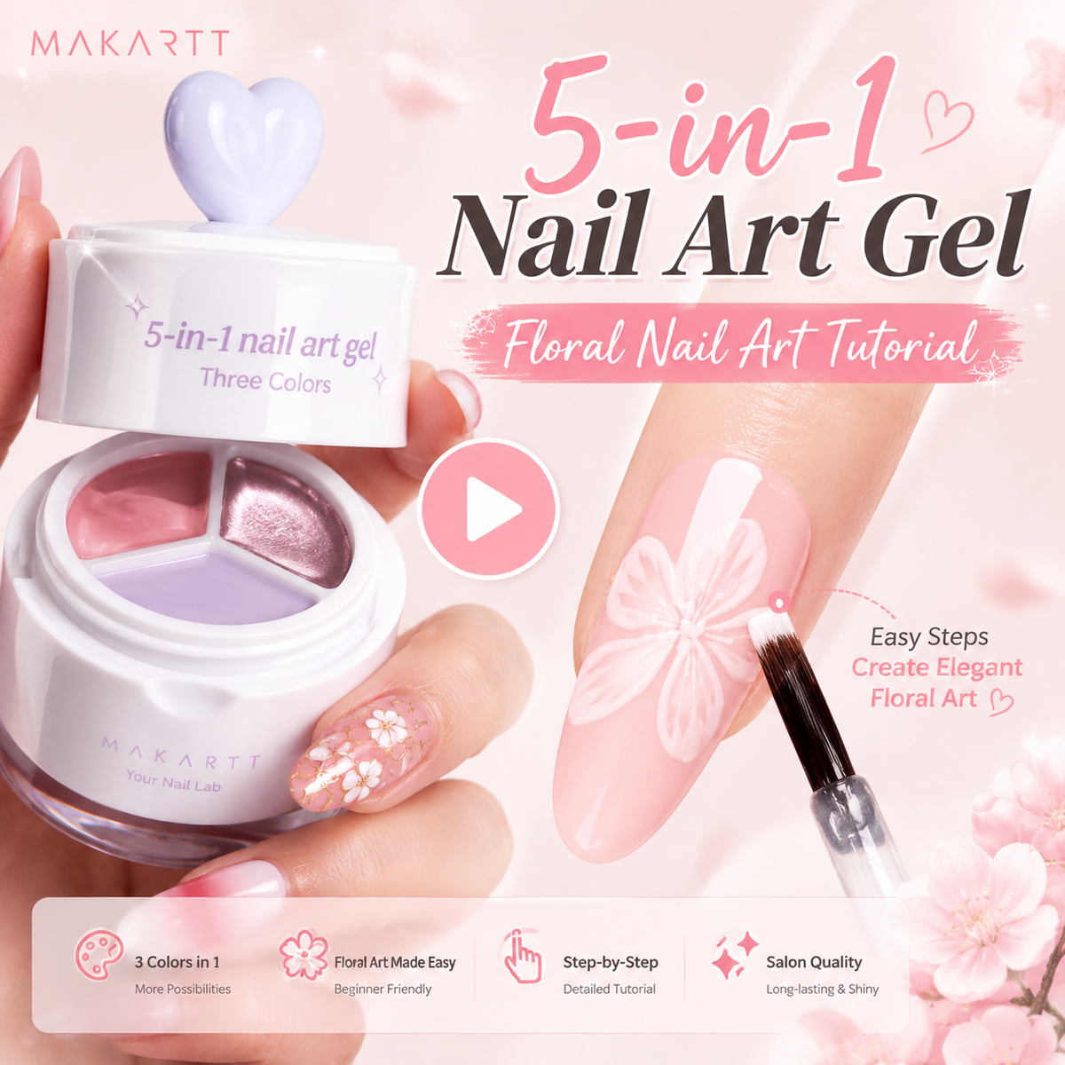 Makartt ColorPot Tutorial: Painting | Flower Nail Art🌸