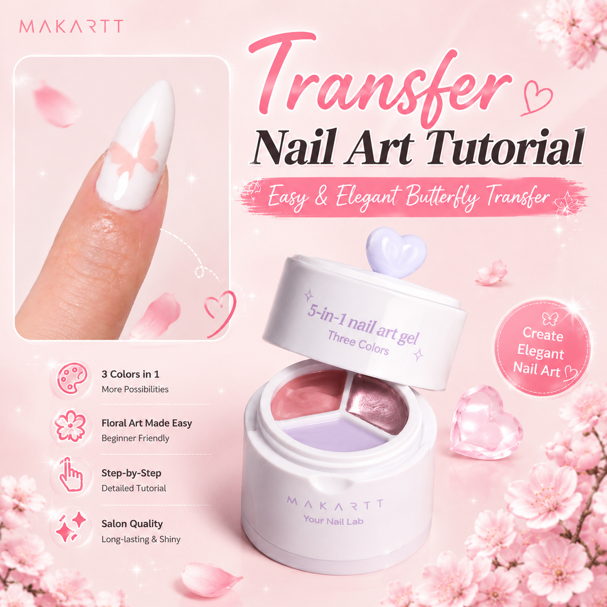 Makartt ColorPot Tutorial: Transfer | Butterfly Nail Art🦋