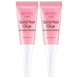 Solid Nail Gel No Lamp Needed Nail Glue for Press On Nails (5ml x 2pcs)