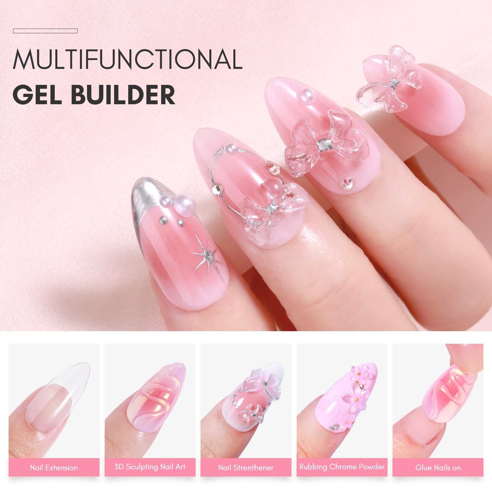 Nail Extensions with Soft 3D Magic