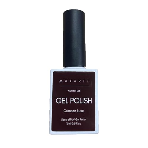 Makartt Dark Burgundy Red Gel Polish: Vintage Nail Polish Intense Color Soak Off Gels LED UV Light Requires French Nail Art Salon Home DIY Long-lasting Manicure Gift Women 1PCS 15ML Crimson Luxe