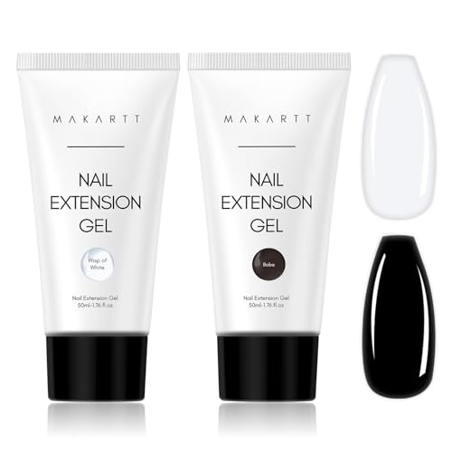 Makartt Poly Nail Gel Set 2PCs 50ML Gel Builder for Extension Natural-Looking Nail Strengthener 3D Diy Hard Gel Manicures Home Salon