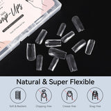 Diamond-Shaped Nail Tips Set, Medium Square 3D Full Cover Fake Nails Clear 120 PCS