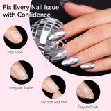 Short Almond 3D Full Cover Fake Nails Diamond-Shaped Nail Tips Set