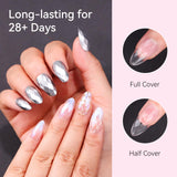 Short Almond 3D Full Cover Fake Nails Diamond-Shaped Nail Tips Set