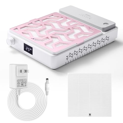 Makartt Nail Dust Collector & Filter - Extractor Vacuum Dust Collector for Acrylic Nails Gel Polish Salon Home Use
