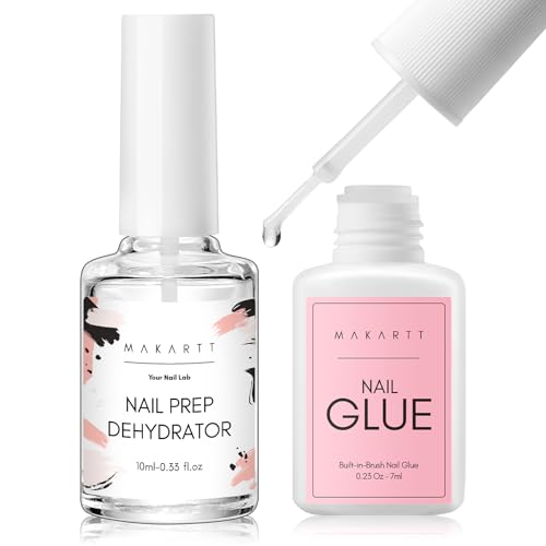 Makartt Super Strong Nail Glue for Acrylic Nails,Nail Tips, Press On Nails, Fake Nails, Salon Quality Brush On Nail Glue