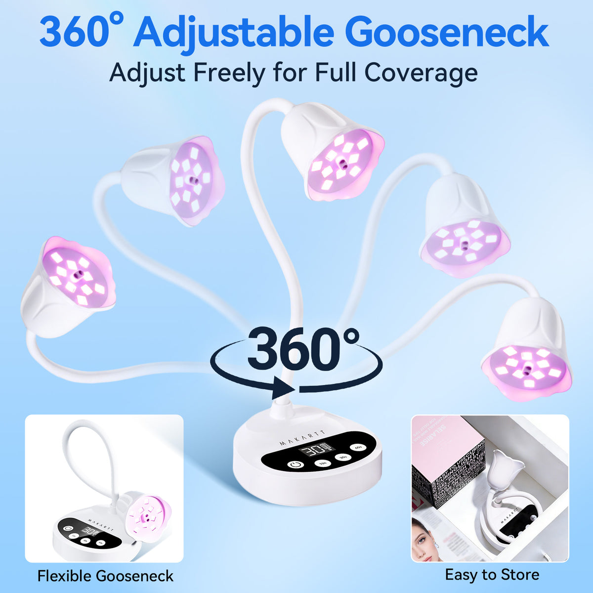 Gooseneck Led Gooseneck LED Nail Light with Auto Sensor & 4 Timer – Makartt