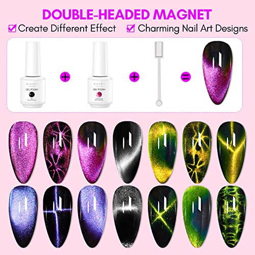 Makartt Gel Nail Polish Kit- 22 Bright Colors Gel Nail Polish Set Crystal Rose Classic Green Peach Pink Empire Yellow Color Fall Trend Soak off LED Gel Polish with Base/Top Coat, Manicure Salon Home