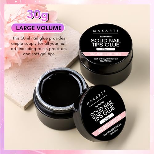 Makartt Solid Nail Glue Gel for Press on Nails