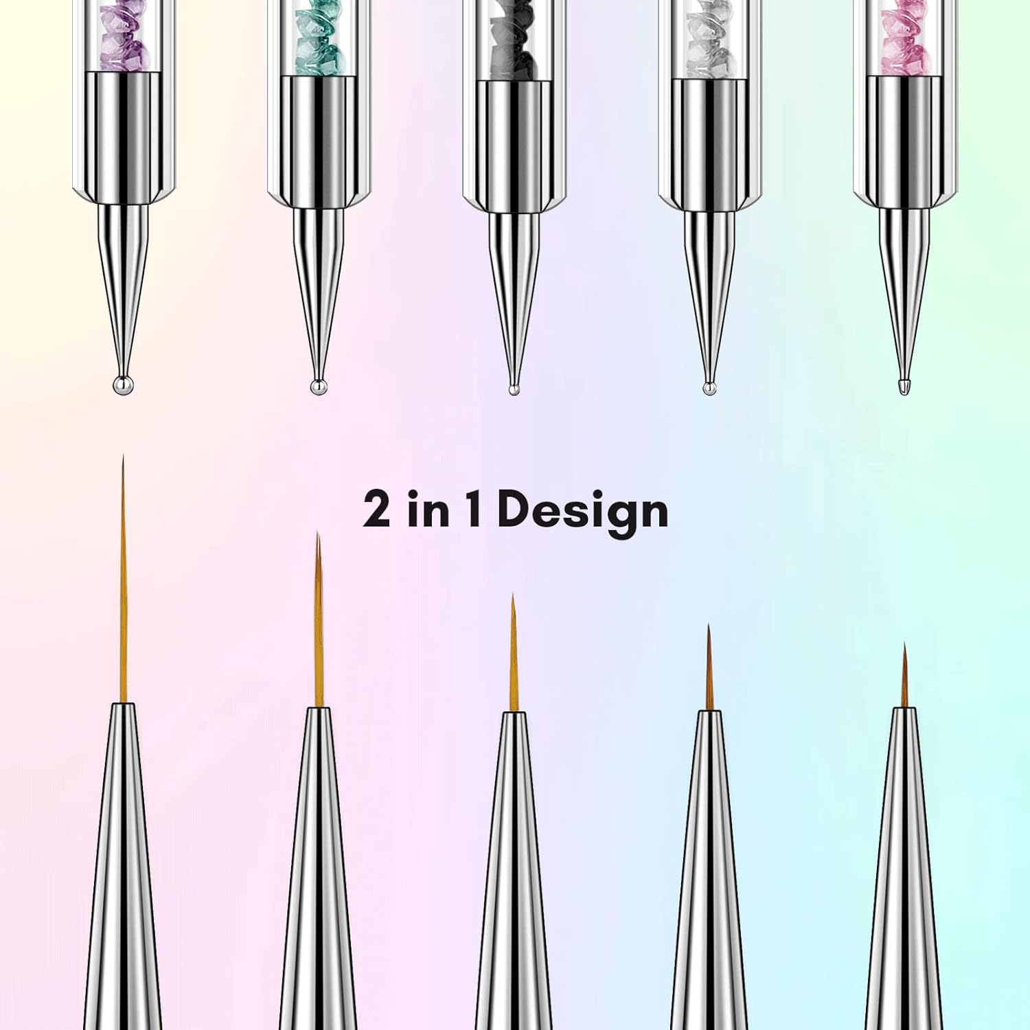 Double-End Dotting Nail Art Brushes Set 5pcs