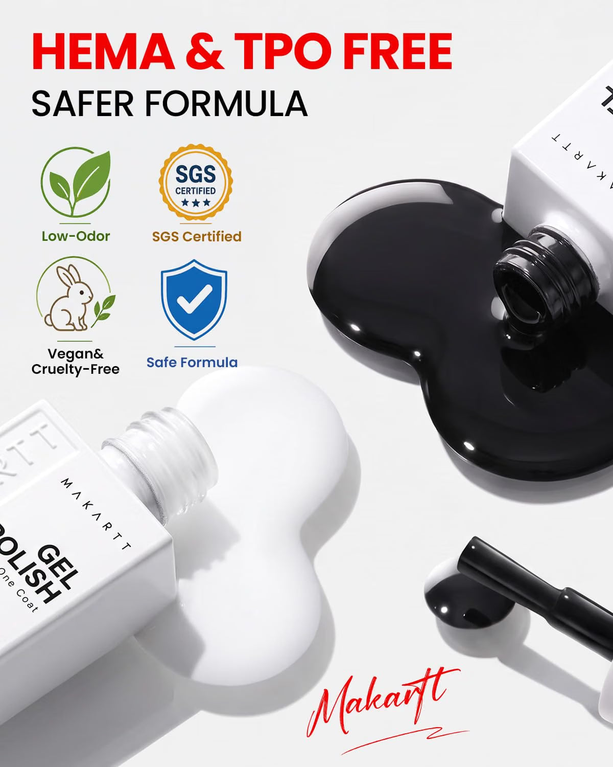 Hema-Free Black White Gel Polish Set