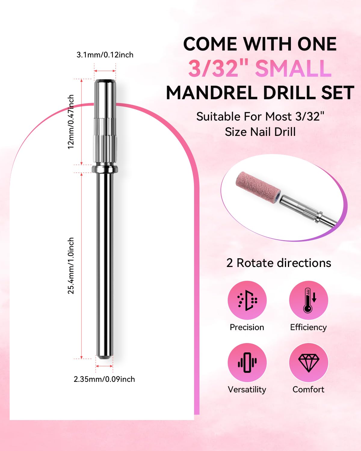 Mini Sanding Bands for Nail Drill-Pink