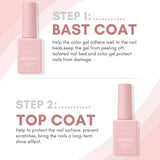 Top Coat and Base Set, No Wipe Clear (8ML/each)