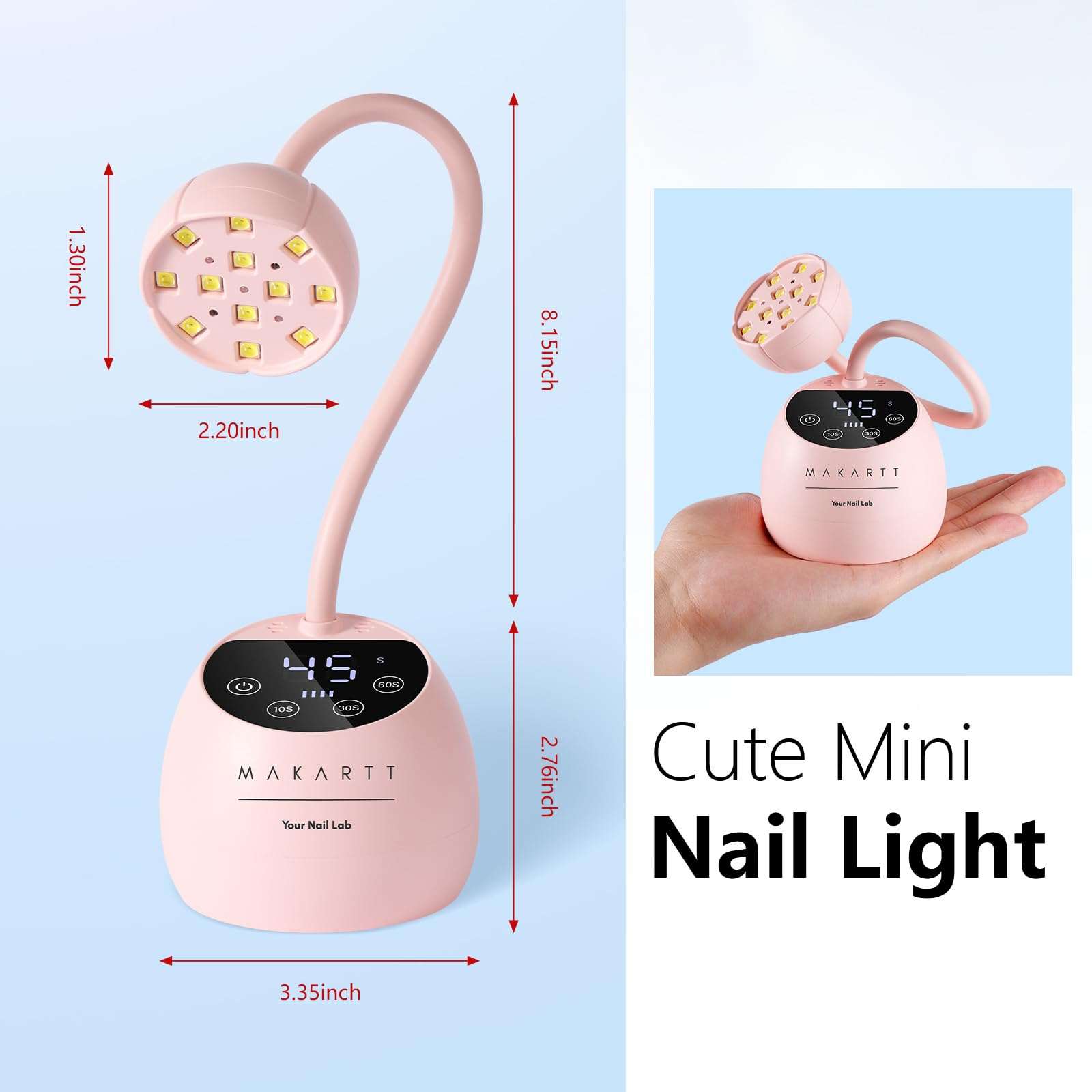 UV LED Nail Lamp for Gel Nails Cordless 24W Rechargeable Nail Curing