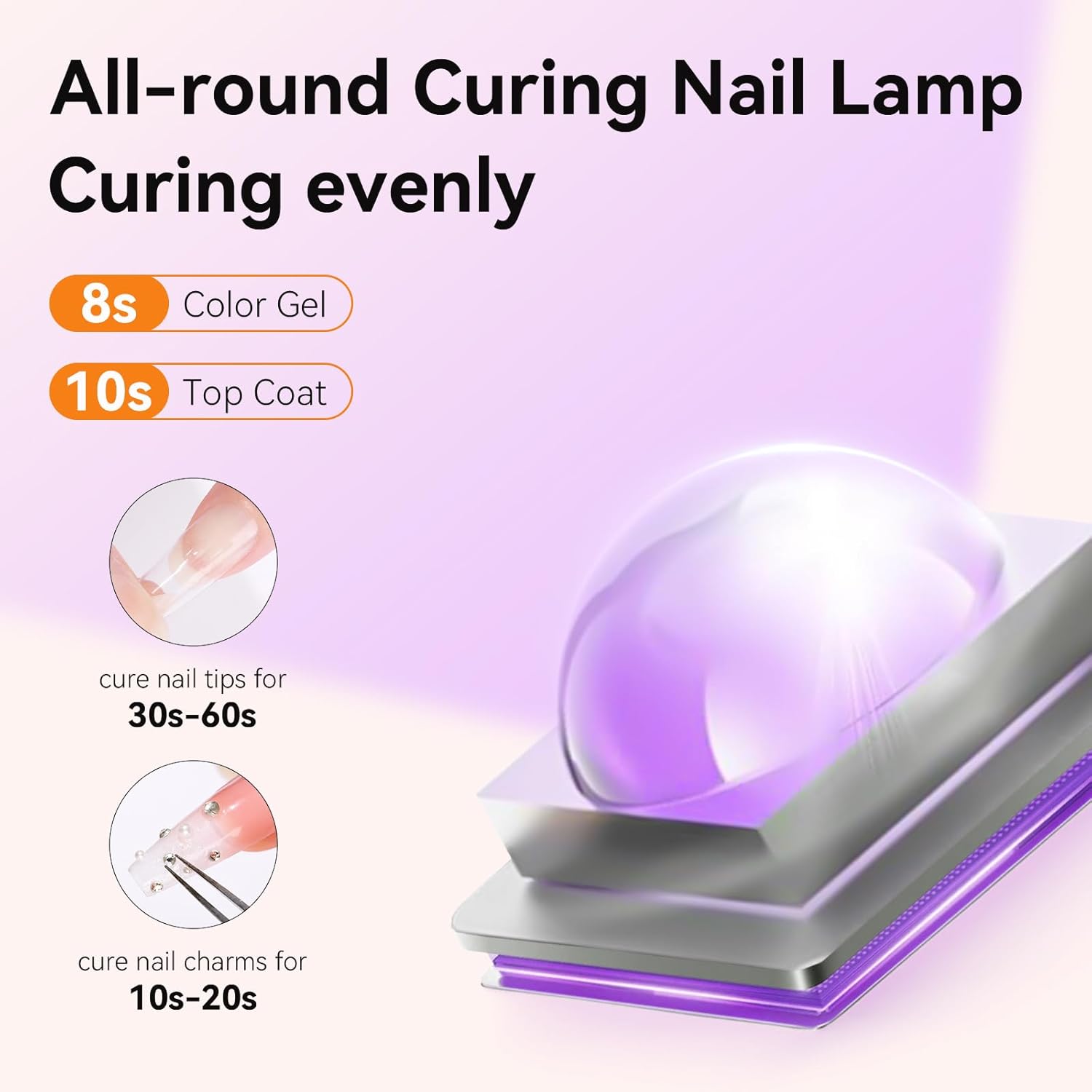 Handheld UV Nail Lamp with Painless Mode