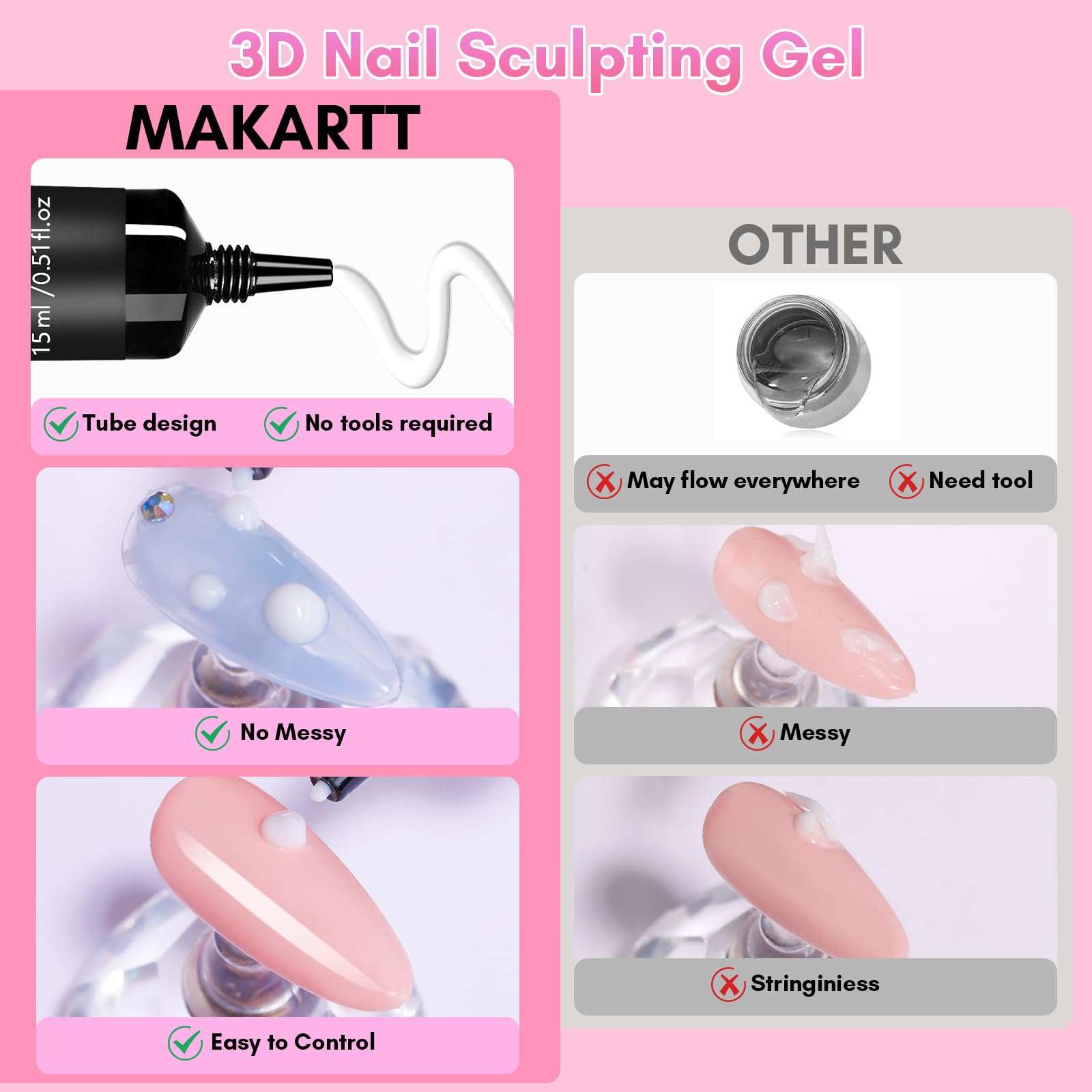 Sculpting 3D Nail Gel No Wipe 3D Molding Craving Solid Builder Glue