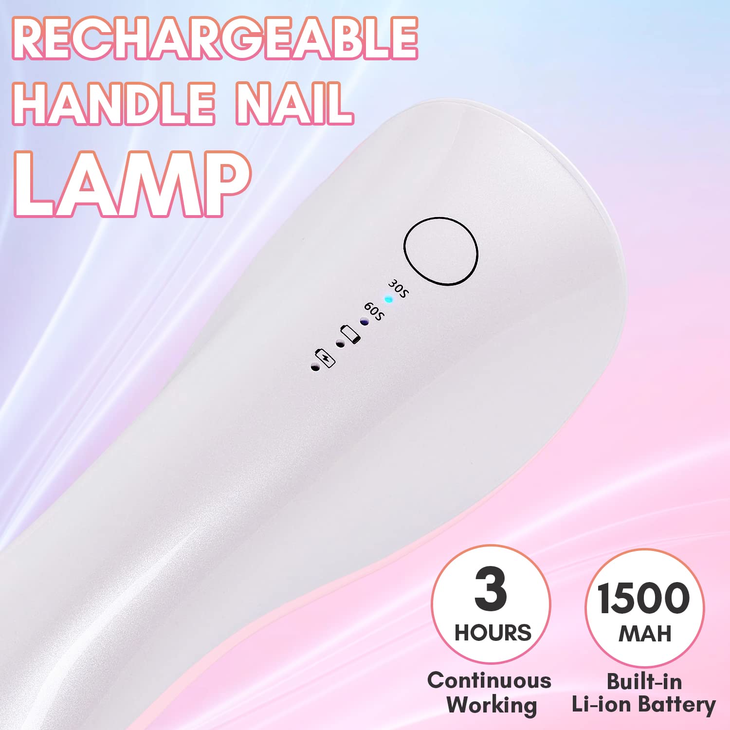 Flash Cure Mini Rechargeable UV Nail Lamp (5W - White)