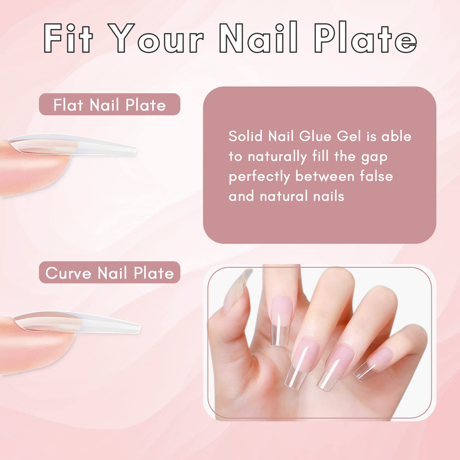 Solid Nail Gel Glue for Soft Gel Nail Tips - Clear 15ml