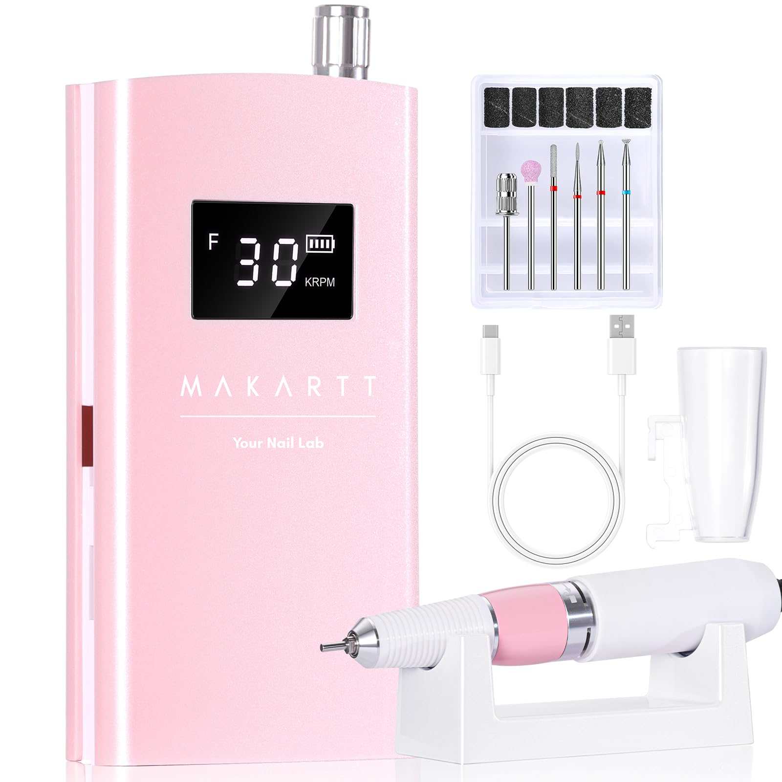 Rechargeable Nail Drill Electric Cordless Manicure Pedicure Power Tool