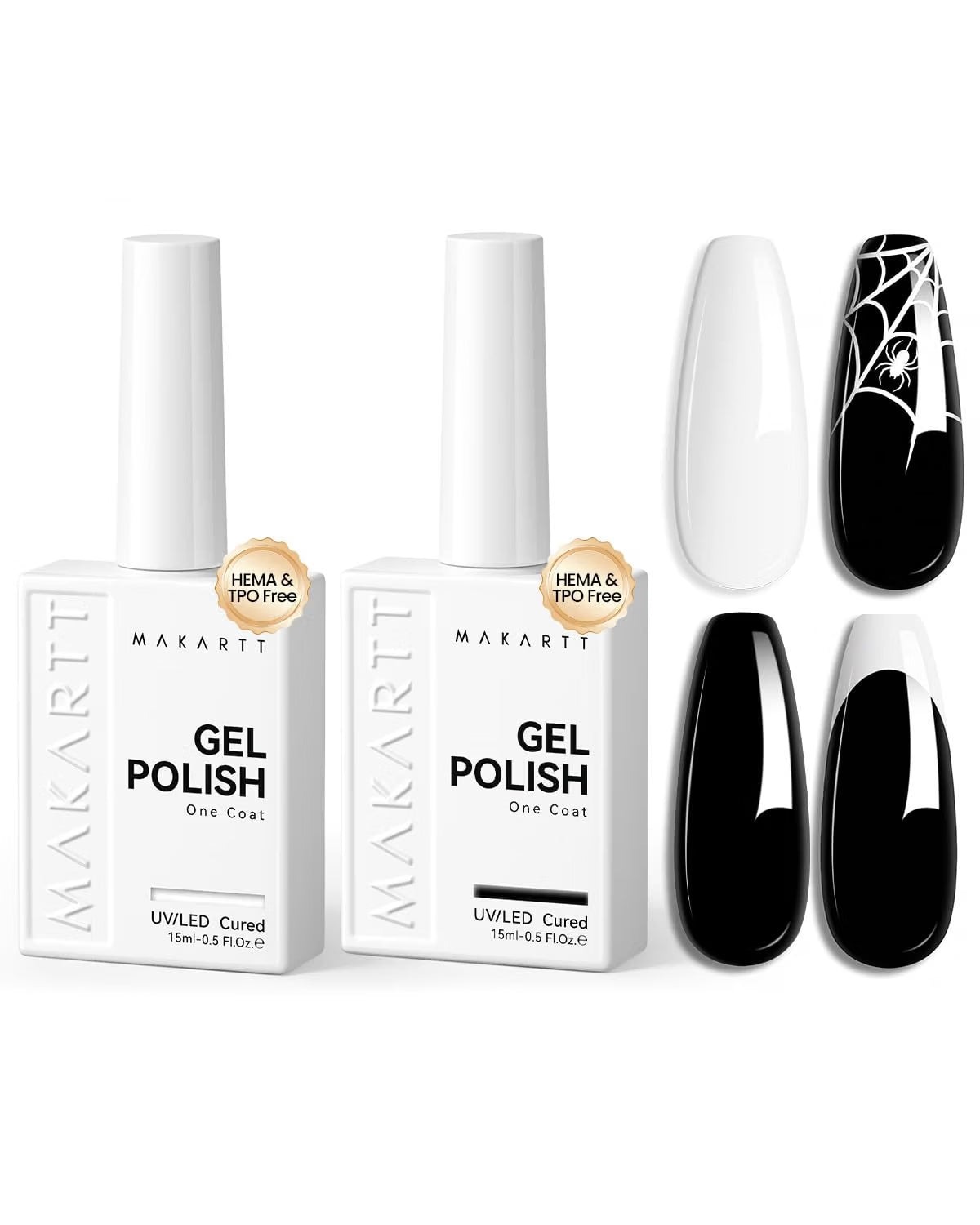 Hema-Free Black White Gel Polish Set