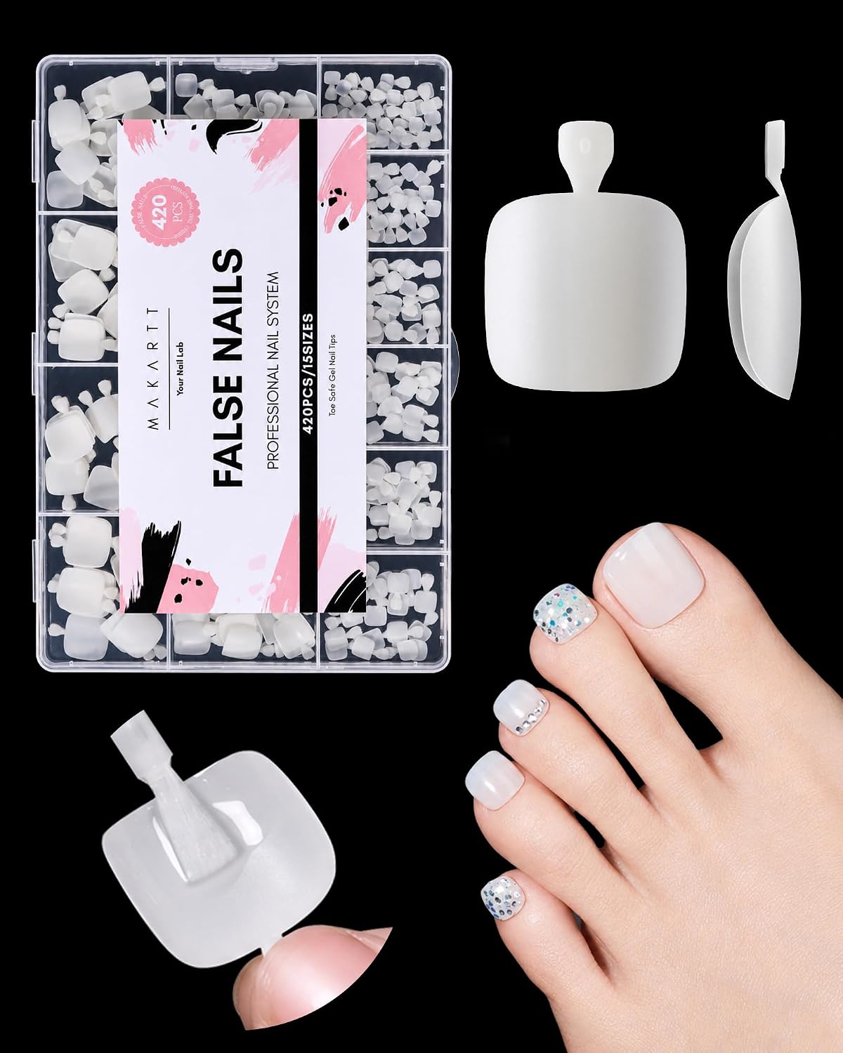 Short Square-Round Toe Nail Tips
