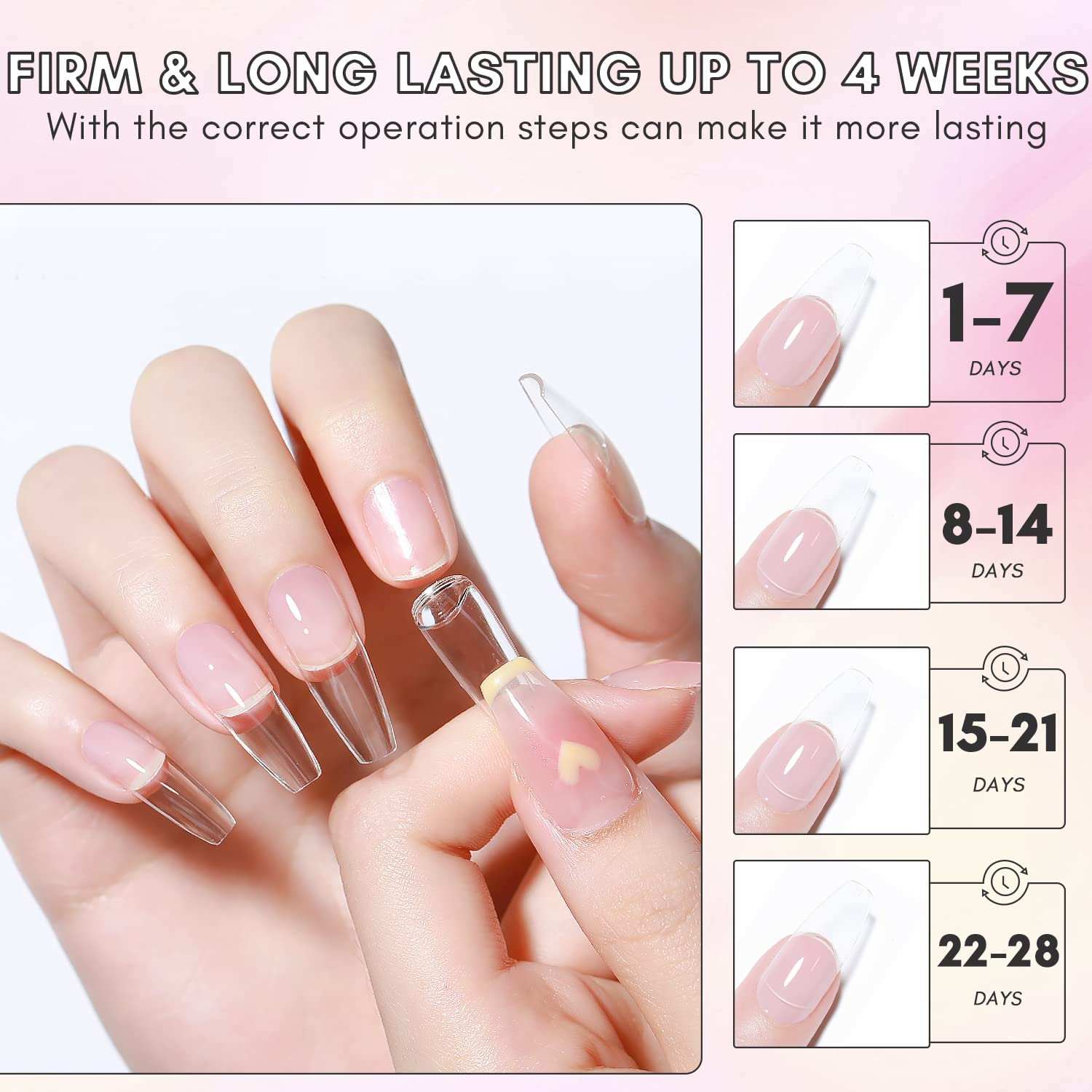 KISS Salon X-tend LED Soft Gel System Color Nails, Solid Pink, Medium  Almond, 34 Ct. – KISS USA
