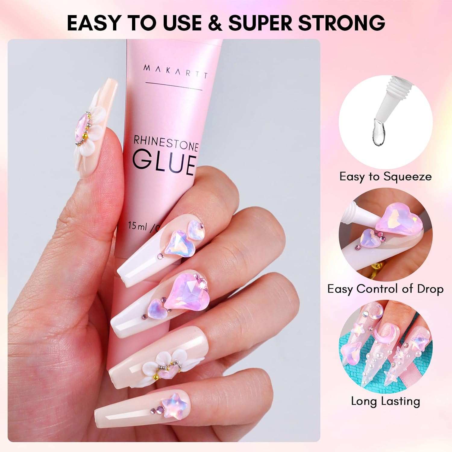 Nail Charms Rhinestone Glue Kit