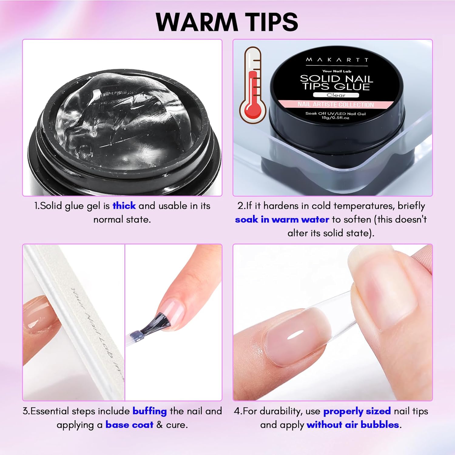 Solid Gel Nail Glue for Nail Tip