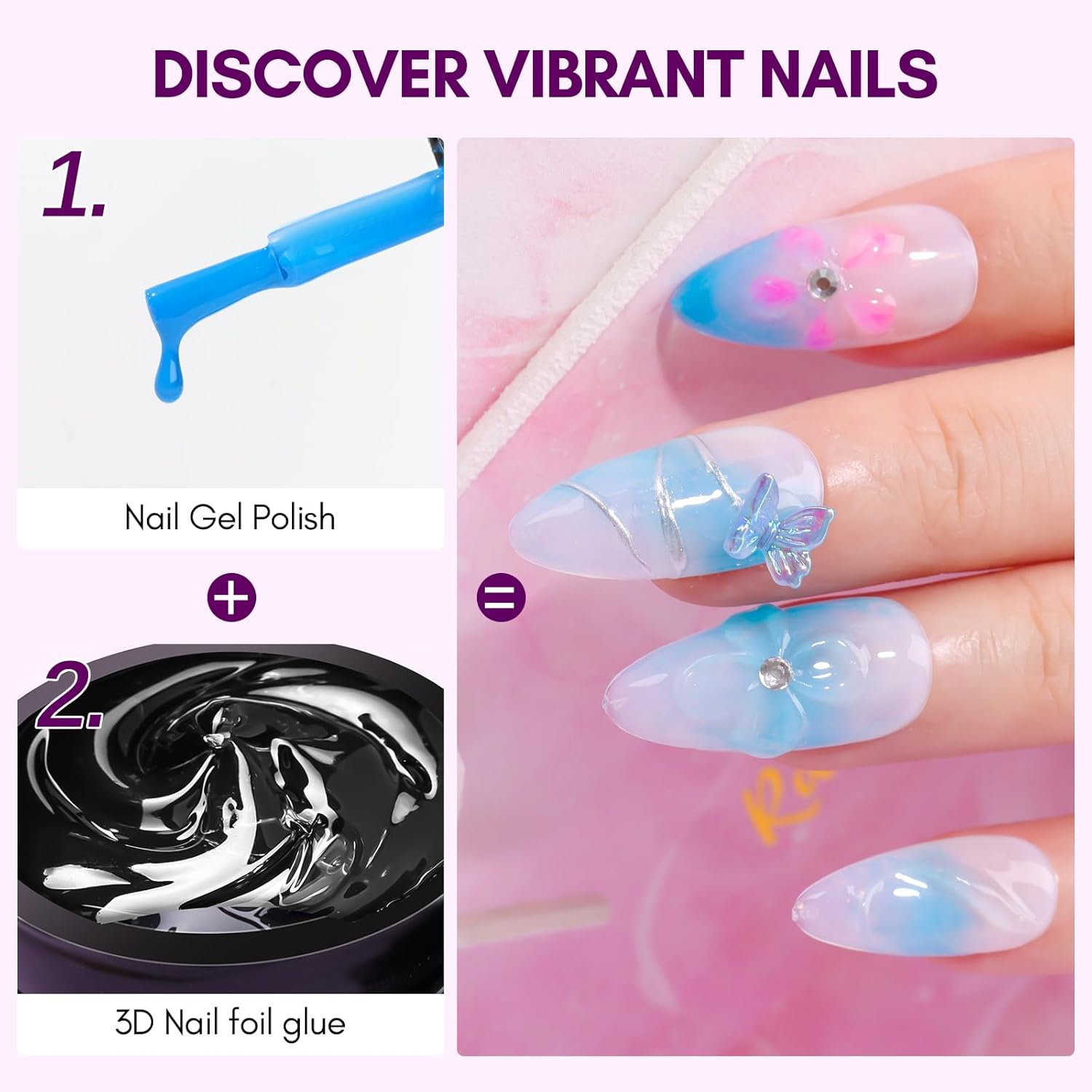 3D Artistic Nail Foil Glue