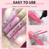 Pink Rhinestones with Gel Nail Glue 15ML