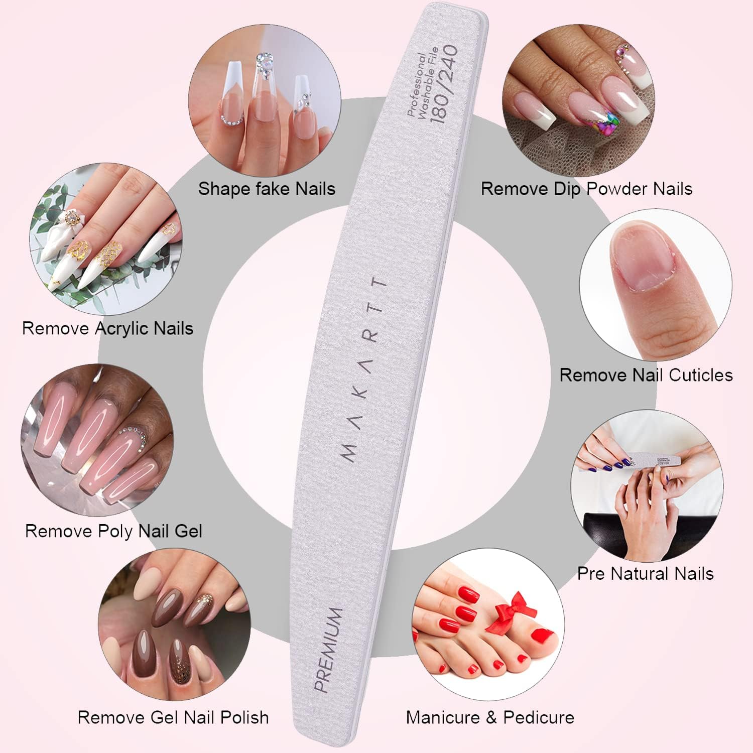4 Pcs Glass Nail File Set Fingernail Files and Cuticle Pusher Double Sided  Crystal Nail Files for Natural Nail Manicure Pedicure Nail Buffer Cuticle  Trimmer Foot Callus Remover (Rose Red)