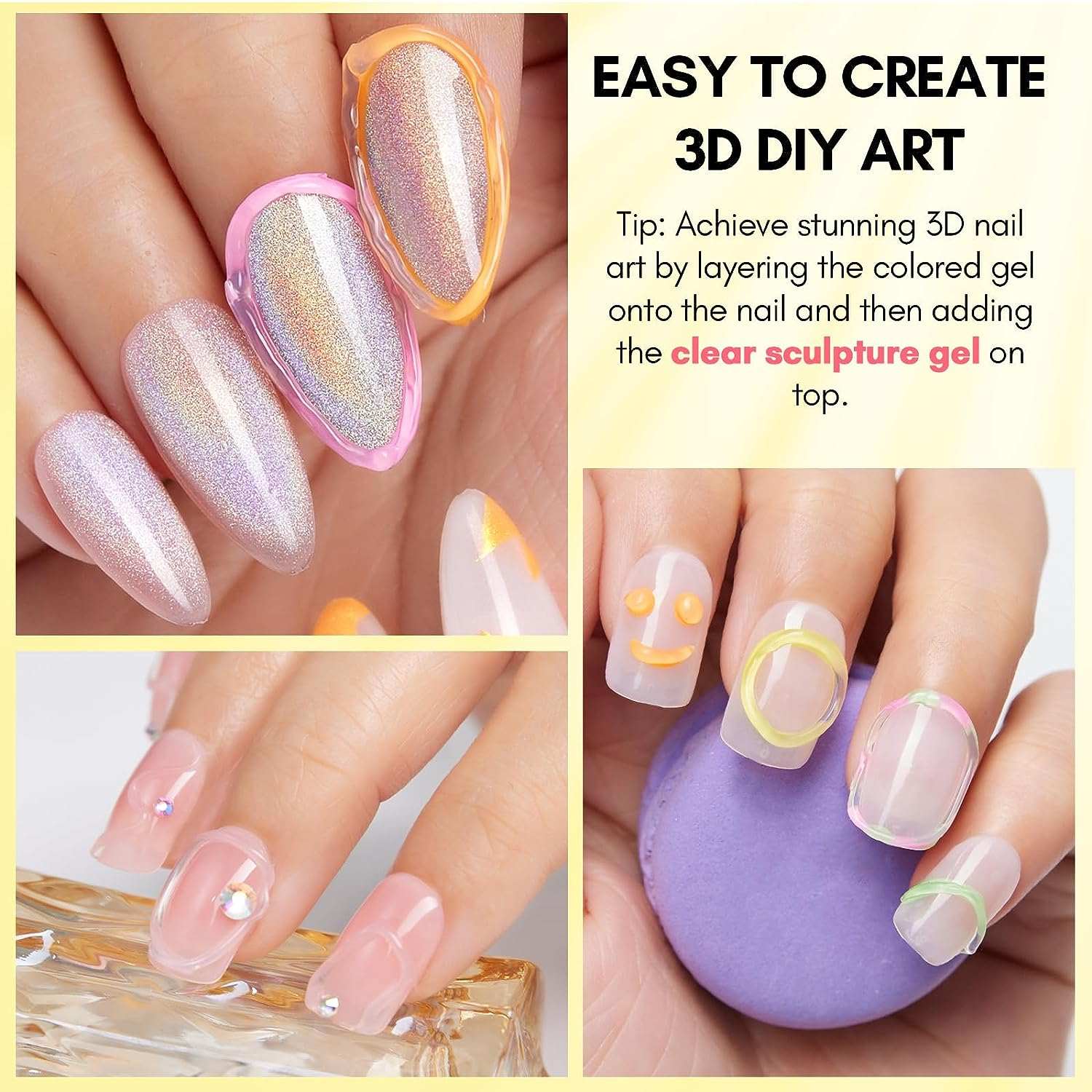 Buy Coslifestore Solid Gel Glue For Nail Tips,Nail Art Rhinestone Glue  Gel,Solid Glue Gel Press On Nails UV, Led Needed,3D Sculpture Gel Nail Mold  Diy Nail Art Design Online at Best Prices in India - JioMart.