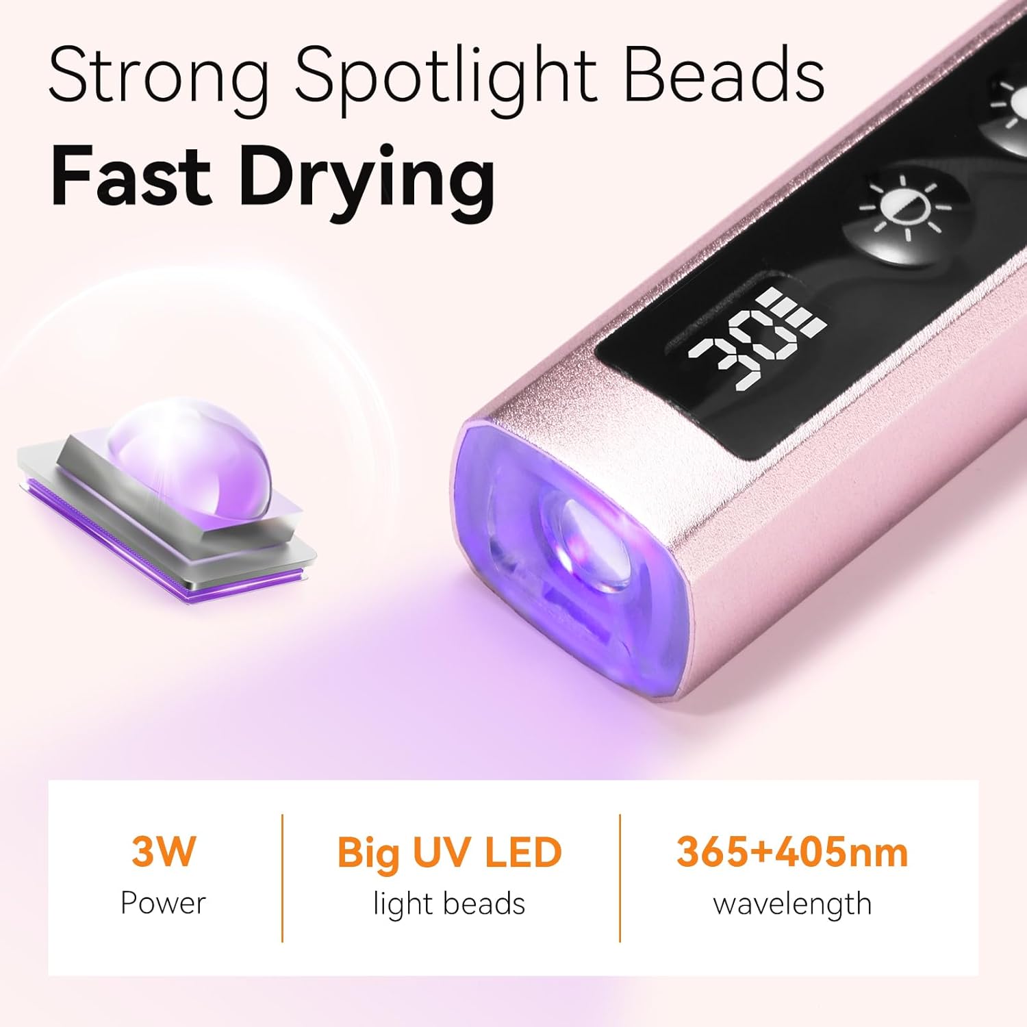 Handheld UV Nail Lamp with Painless Mode