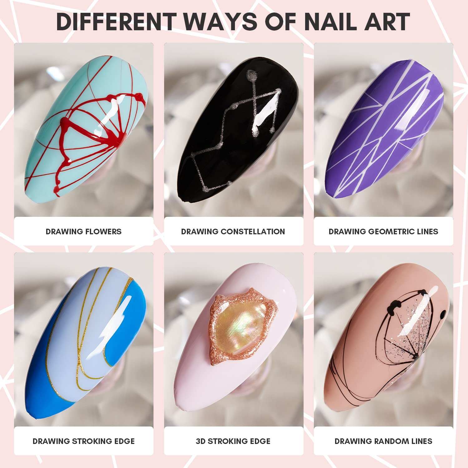  Makartt Nail Rhinestone Glue Gel and 6 Colors Nail Art